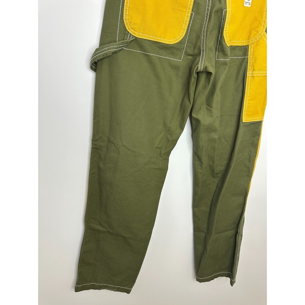 BDG Carpenter Style Pants Olive Green Yellow Colorblock Women Size 24 High Rise - Picture 11 of 13
